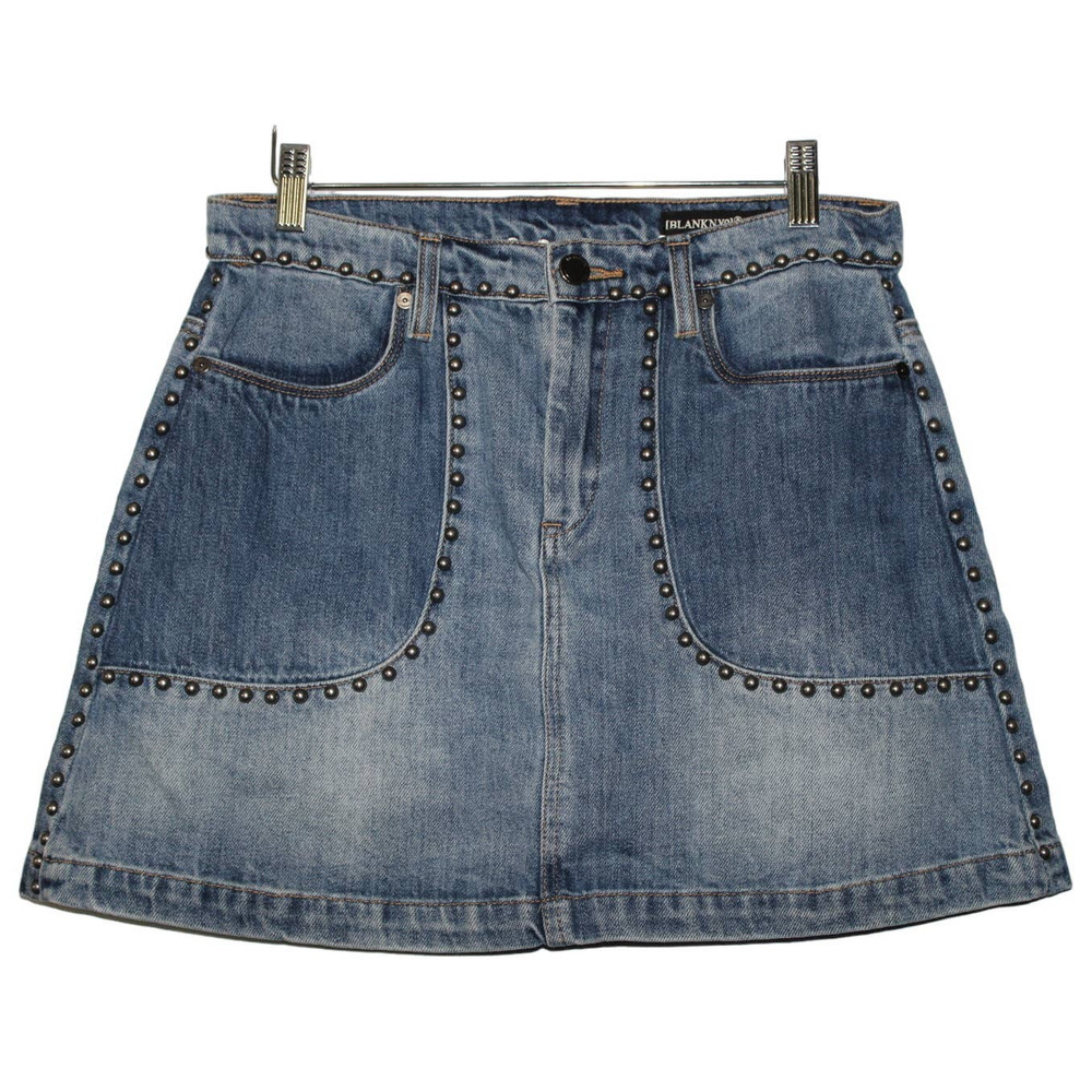Women's BLANKNYC Blue Denim Medium Wash Cotton Casual Mini Jean Skirt Size 27